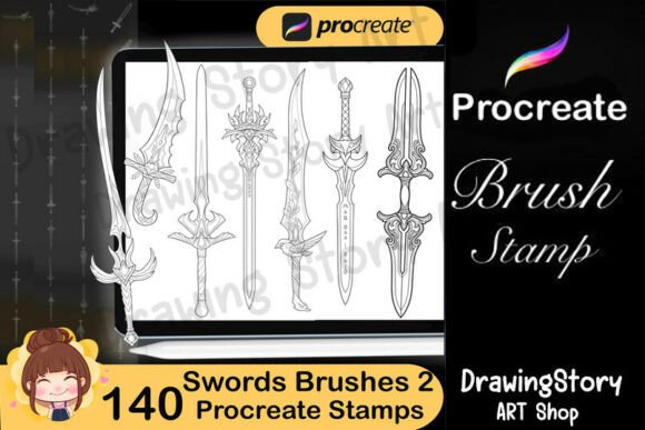 Download 140 Sword Procreate Brushes Set2 - Premium Bundle