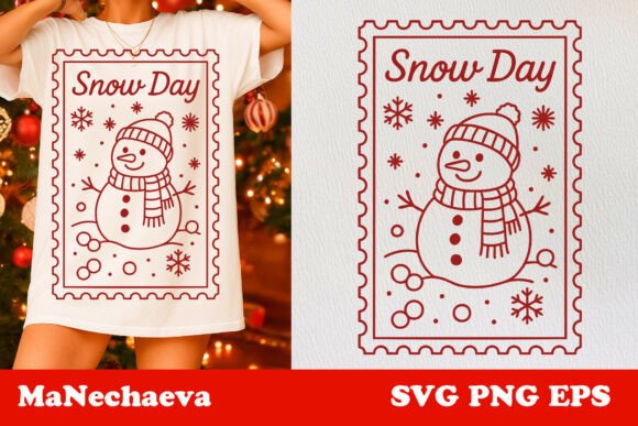 Download Winter Stamp Christmas Snowman SVG - Winter stamp Collection